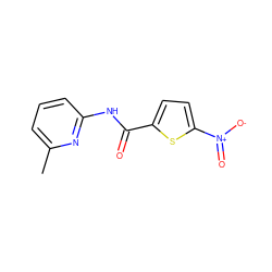 Cc1cccc(NC(=O)c2ccc([N+](=O)[O-])s2)n1 ZINC000000250246