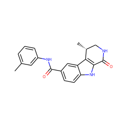 Cc1cccc(NC(=O)c2ccc3[nH]c4c(c3c2)[C@H](C)CNC4=O)c1 ZINC000028902003