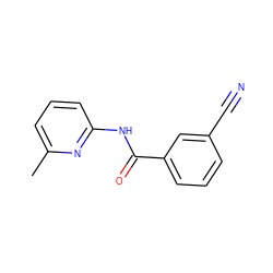 Cc1cccc(NC(=O)c2cccc(C#N)c2)n1 ZINC000012545036