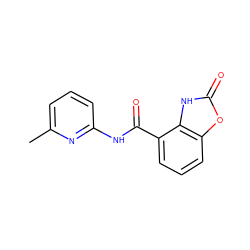 Cc1cccc(NC(=O)c2cccc3oc(=O)[nH]c23)n1 ZINC000028881273