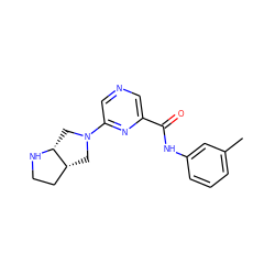 Cc1cccc(NC(=O)c2cncc(N3C[C@@H]4CCN[C@@H]4C3)n2)c1 ZINC000073224238