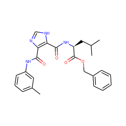 Cc1cccc(NC(=O)c2nc[nH]c2C(=O)N[C@@H](CC(C)C)C(=O)OCc2ccccc2)c1 ZINC000013657445