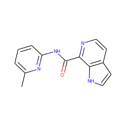 Cc1cccc(NC(=O)c2nccc3cc[nH]c23)n1 ZINC000095572487