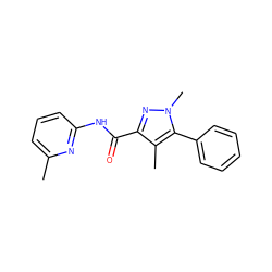 Cc1cccc(NC(=O)c2nn(C)c(-c3ccccc3)c2C)n1 ZINC000095604662