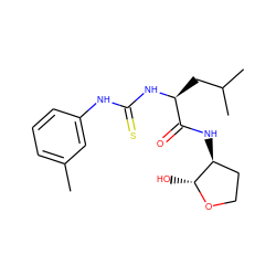 Cc1cccc(NC(=S)N[C@@H](CC(C)C)C(=O)N[C@H]2CCO[C@@H]2O)c1 ZINC000035814392