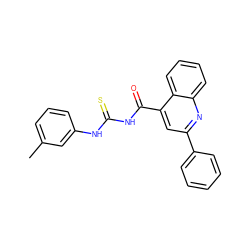 Cc1cccc(NC(=S)NC(=O)c2cc(-c3ccccc3)nc3ccccc23)c1 ZINC000000650670