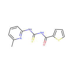 Cc1cccc(NC(=S)NC(=O)c2cccs2)n1 ZINC000000331182