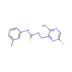 Cc1cccc(NC(=S)NCc2nc(Cl)cnc2N)c1 ZINC000071294905