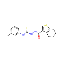 Cc1cccc(NC(=S)NNC(=O)c2csc3c2CCCC3)c1 ZINC000013470948