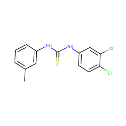 Cc1cccc(NC(=S)Nc2ccc(Cl)c(Cl)c2)c1 ZINC000013496974