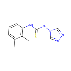 Cc1cccc(NC(=S)Nn2cnnc2)c1C ZINC000013518749