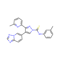 Cc1cccc(NC(=S)n2cc(-c3ccc4ncnn4c3)c(-c3cccc(C)n3)n2)c1 ZINC000072127832