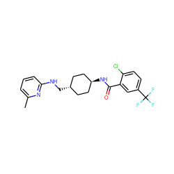 Cc1cccc(NC[C@H]2CC[C@H](NC(=O)c3cc(C(F)(F)F)ccc3Cl)CC2)n1 ZINC000261136262