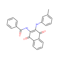 Cc1cccc(NC2=C(NC(=O)c3ccccc3)C(=O)c3ccccc3C2=O)c1 ZINC000005524585