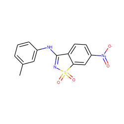 Cc1cccc(NC2=NS(=O)(=O)c3cc([N+](=O)[O-])ccc32)c1 ZINC000004359567