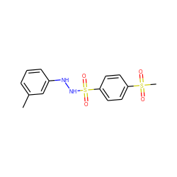 Cc1cccc(NNS(=O)(=O)c2ccc(S(C)(=O)=O)cc2)c1 ZINC000299838750