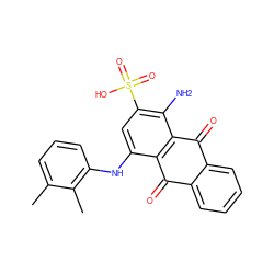 Cc1cccc(Nc2cc(S(=O)(=O)O)c(N)c3c2C(=O)c2ccccc2C3=O)c1C ZINC000029130954