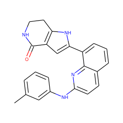 Cc1cccc(Nc2ccc3cccc(-c4cc5c([nH]4)CCNC5=O)c3n2)c1 ZINC000222393446