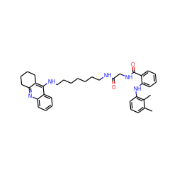 Cc1cccc(Nc2ccccc2C(=O)NCC(=O)NCCCCCCCNc2c3c(nc4ccccc24)CCCC3)c1C ZINC000169324434