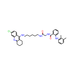 Cc1cccc(Nc2ccccc2C(=O)NCC(=O)NCCCCCCNc2c3c(nc4cc(Cl)ccc24)CCCC3)c1C ZINC000169322863