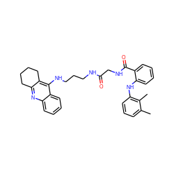 Cc1cccc(Nc2ccccc2C(=O)NCC(=O)NCCCNc2c3c(nc4ccccc24)CCCC3)c1C ZINC000169324402