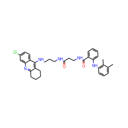 Cc1cccc(Nc2ccccc2C(=O)NCCC(=O)NCCCNc2c3c(nc4cc(Cl)ccc24)CCCC3)c1C ZINC000169324451