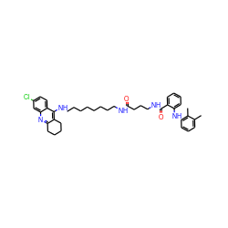 Cc1cccc(Nc2ccccc2C(=O)NCCCC(=O)NCCCCCCCCNc2c3c(nc4cc(Cl)ccc24)CCCC3)c1C ZINC000169322871