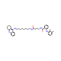 Cc1cccc(Nc2ccccc2C(=O)NCCCC(=O)NCCCCCCCCNc2c3c(nc4ccccc24)CCCC3)c1C ZINC000169324445