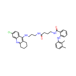 Cc1cccc(Nc2ccccc2C(=O)NCCCC(=O)NCCCNc2c3c(nc4cc(Cl)ccc24)CCCC3)c1C ZINC000169320916