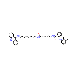 Cc1cccc(Nc2ccccc2C(=O)NCCCCCC(=O)NCCCCCCCCNc2c3c(nc4ccccc24)CCCC3)c1C ZINC000169324447