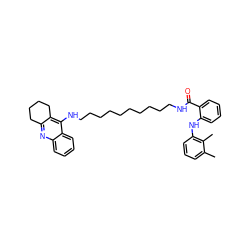 Cc1cccc(Nc2ccccc2C(=O)NCCCCCCCCCCNc2c3c(nc4ccccc24)CCCC3)c1C ZINC000169325212