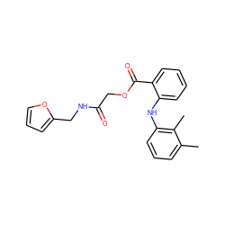 Cc1cccc(Nc2ccccc2C(=O)OCC(=O)NCc2ccco2)c1C ZINC000003248106