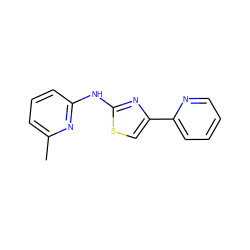 Cc1cccc(Nc2nc(-c3ccccn3)cs2)n1 ZINC000000612464