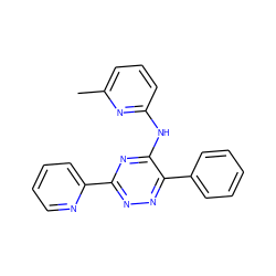 Cc1cccc(Nc2nc(-c3ccccn3)nnc2-c2ccccc2)n1 ZINC000095569397