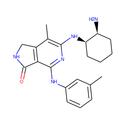 Cc1cccc(Nc2nc(N[C@@H]3CCCC[C@@H]3N)c(C)c3c2C(=O)NC3)c1 ZINC000117717197