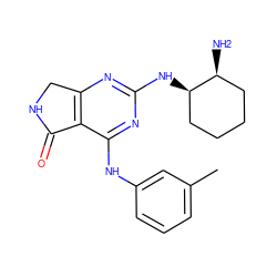 Cc1cccc(Nc2nc(N[C@@H]3CCCC[C@@H]3N)nc3c2C(=O)NC3)c1 ZINC000117722816