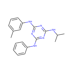 Cc1cccc(Nc2nc(Nc3ccccc3)nc(NC(C)C)n2)c1 ZINC001772582635