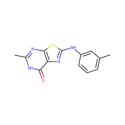 Cc1cccc(Nc2nc3c(=O)[nH]c(C)nc3s2)c1 ZINC000299865940