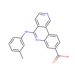 Cc1cccc(Nc2nc3cc(C(=O)O)ccc3c3cnccc23)c1 ZINC000199791888