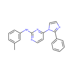 Cc1cccc(Nc2nccc(-n3ccnc3-c3ccccc3)n2)c1 ZINC000013489732