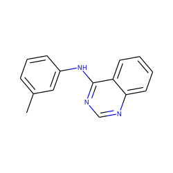 Cc1cccc(Nc2ncnc3ccccc23)c1 ZINC000000104621