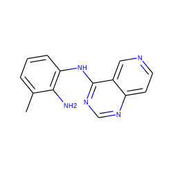 Cc1cccc(Nc2ncnc3ccncc23)c1N ZINC000029133759