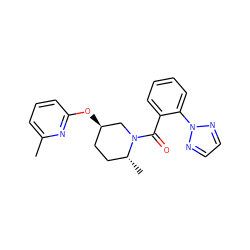 Cc1cccc(O[C@@H]2CC[C@@H](C)N(C(=O)c3ccccc3-n3nccn3)C2)n1 ZINC000299850625