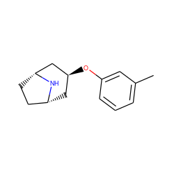 Cc1cccc(O[C@H]2C[C@@H]3CC[C@H](C2)N3)c1 ZINC000101387180