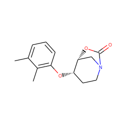 Cc1cccc(O[C@H]2CCN3C[C@H]2OC3=O)c1C ZINC000028705273