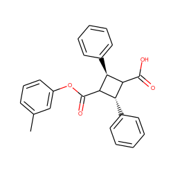 Cc1cccc(OC(=O)C2[C@@H](c3ccccc3)C(C(=O)O)[C@@H]2c2ccccc2)c1 ZINC000000885231