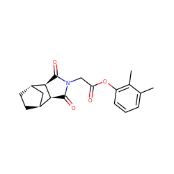 Cc1cccc(OC(=O)CN2C(=O)[C@H]3[C@H]4CC[C@@H](C4)[C@H]3C2=O)c1C ZINC000100951057