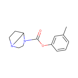 Cc1cccc(OC(=O)N2CCN3CCC2CC3)c1 ZINC000043018394