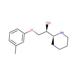 Cc1cccc(OC[C@@H](O)[C@@H]2CCCCN2)c1 ZINC000026250787