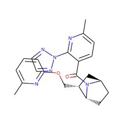 Cc1cccc(OC[C@@H]2C[C@H]3CC[C@H]2N3C(=O)c2ccc(C)nc2-n2nccn2)n1 ZINC000473162447